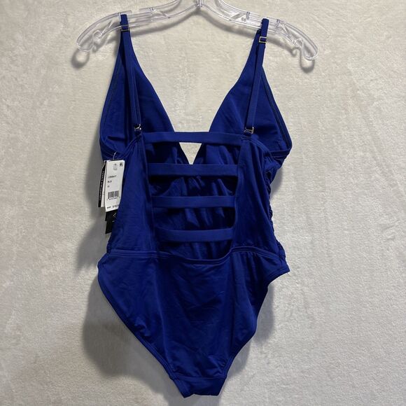 La Blanca Island Convertible Strap Mio Swimsuit Royal Cobalt Blue Size 12 NWT - Picture 5 of 10